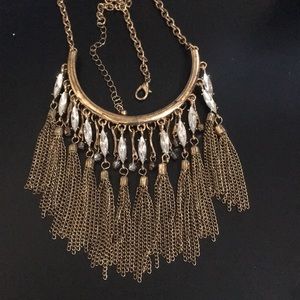 Boho gold tone necklace